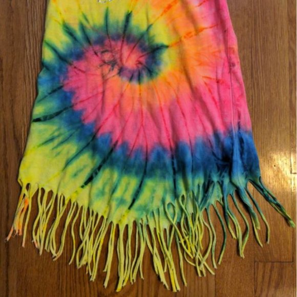 Jamaica Fringe Tye Tie Dye Dress Toddler 3t -4t rainbow swirl tropical vacation - Picture 4 of 4